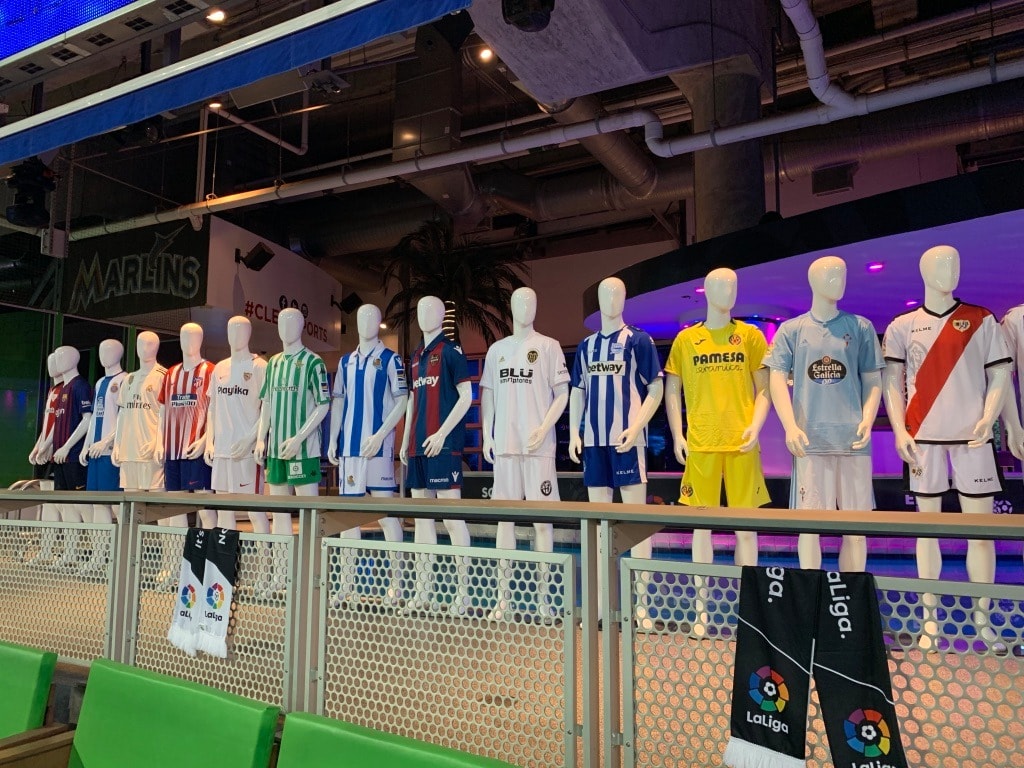 LaLiga jersey display at sports brand activation