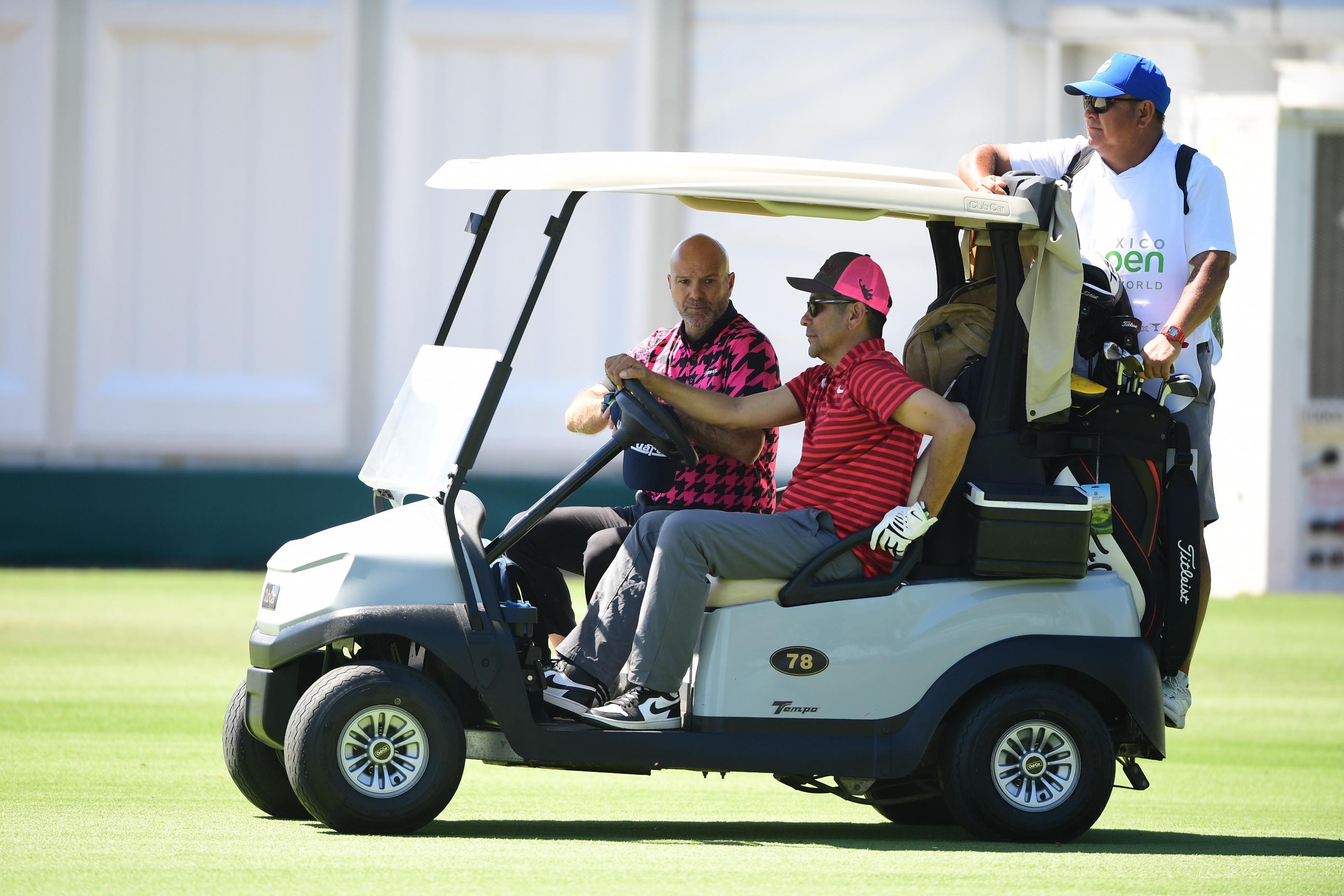 Golf cart on course at Mexico Open