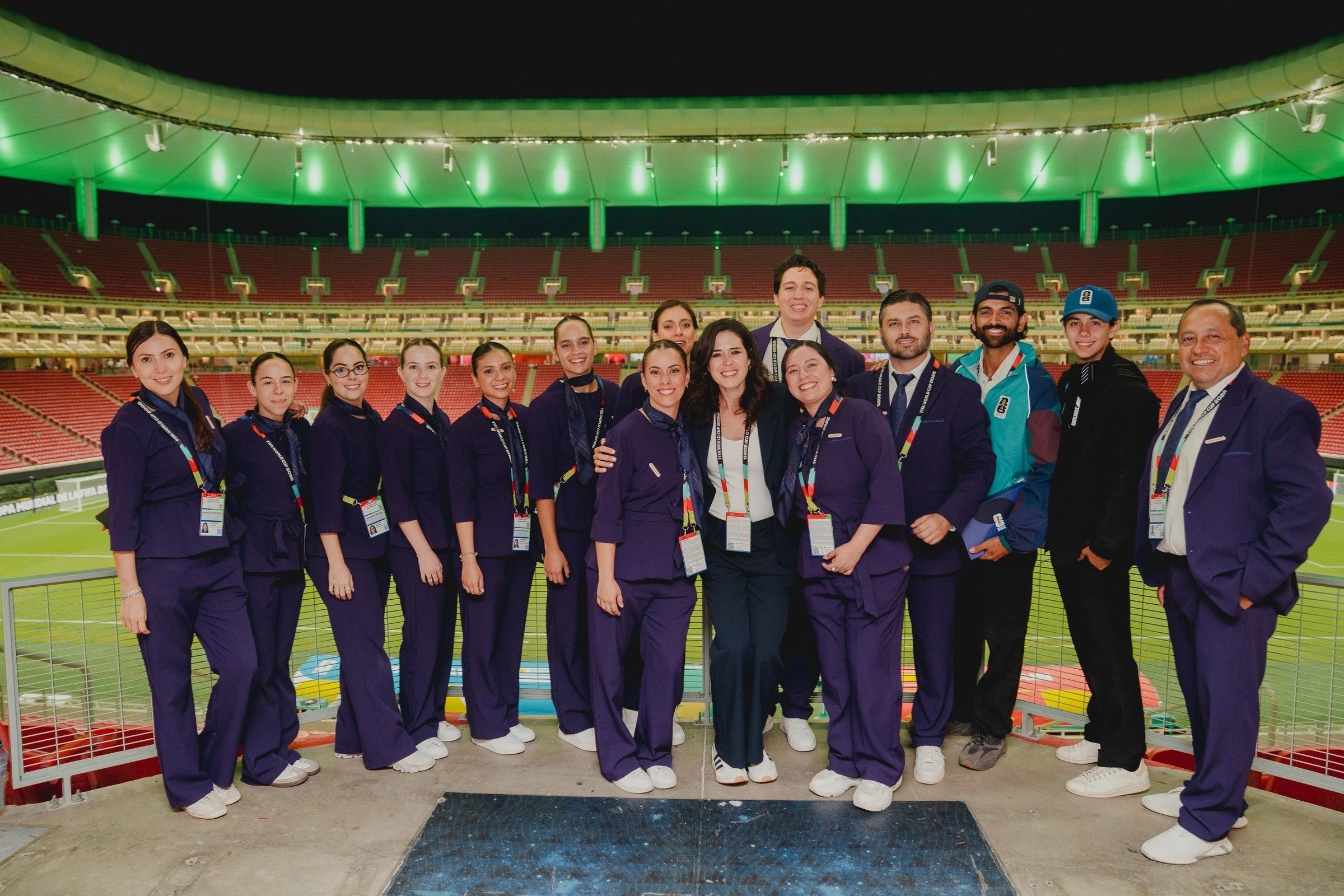 CREWTIVA team on a FIFA World Cup stadium field
